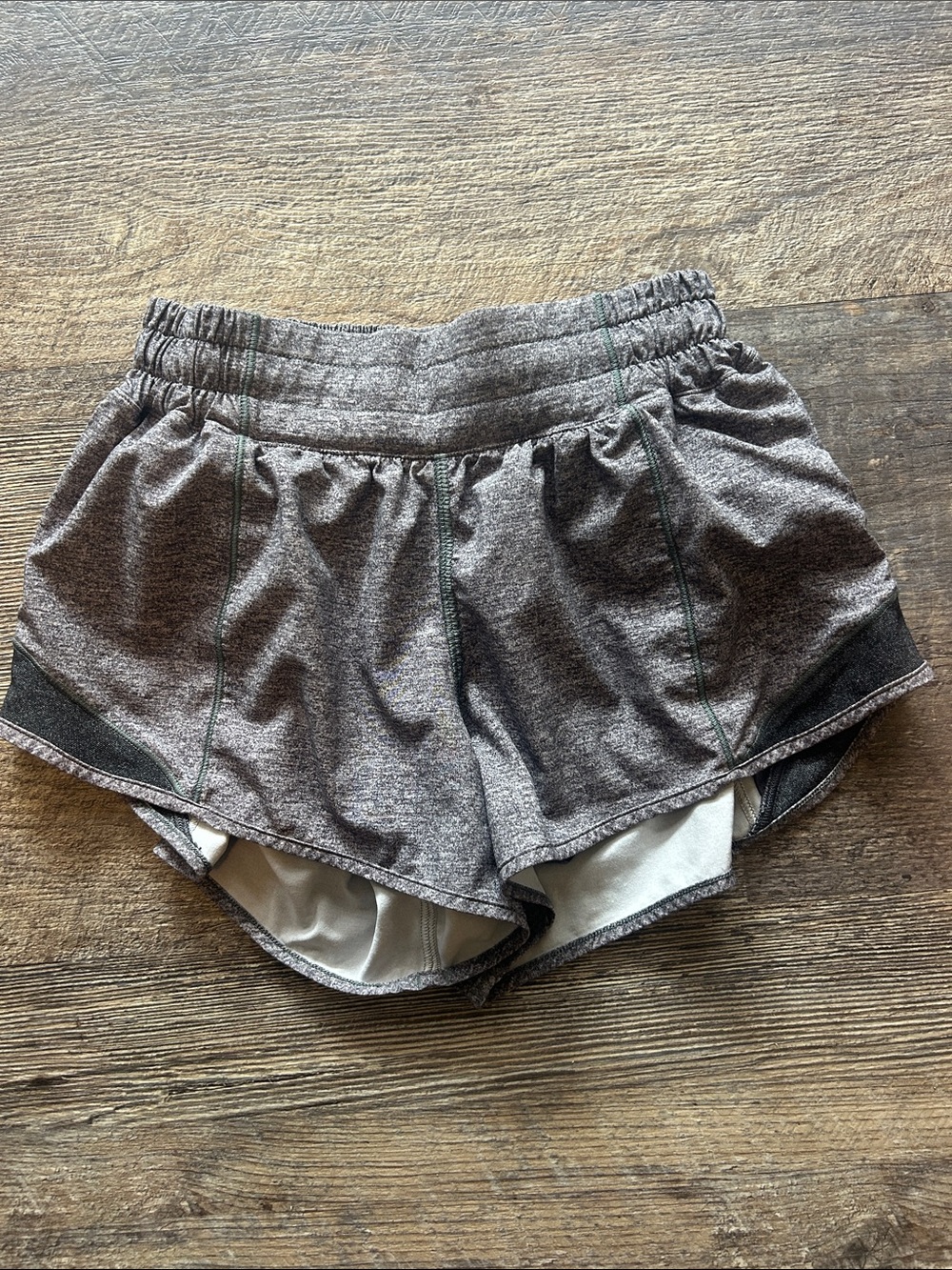 lululemon athletica Gray Heather Athletic Shorts with White Liner